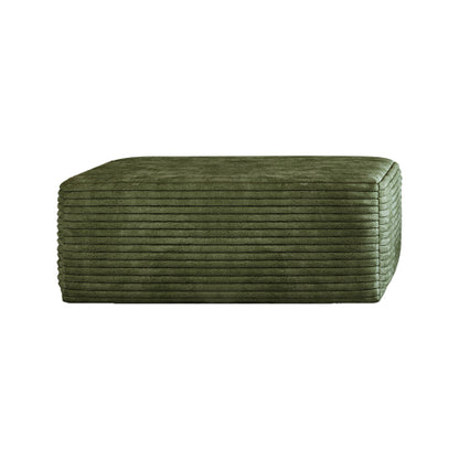 Green Plush Corduroy Modular Sofa Ottoman, No Assembly Cloud Couch with Spring & Sponge Support, Freely Movable Units