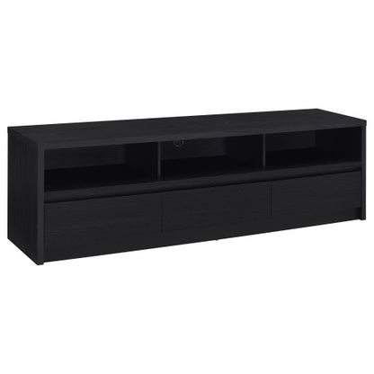 Black 78 inch TV Stand with 3 Drawers, Open Shelves & Cable Management