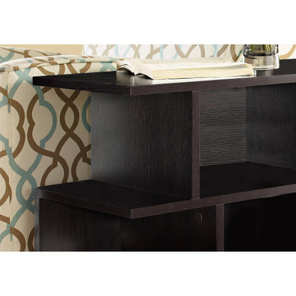 Modern 3-Tier Accent Table 6 Shelves Brown Laminate Storage Unit