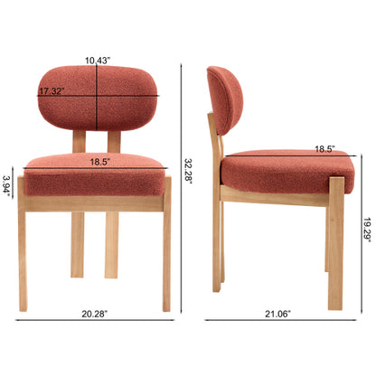 Wooden Dining Chairs Set of 2, Modern Fabric Upholstered Dining Room Chair Kitchen Chairs, Farmhouse Dinner Chair for Kitchen Dining Room