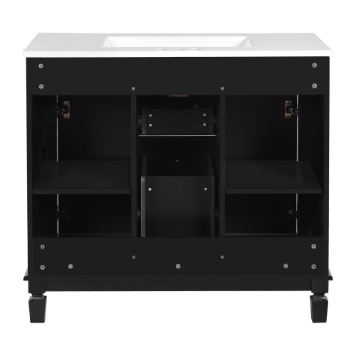 36'' Bathroom Vanity with Top Sink, Modern Bathroom Storage Cabinet with 2 Soft Closing Doors and 2 Drawers, Single Sink Bathroom Vanity