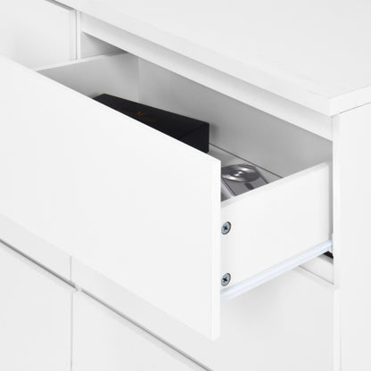9 Drawer Dresser with No Handle Design, Modern White Matte Wood Dresser for Bedroom, Storage Chest of Drawers for Living Room, Hallway, Entryway