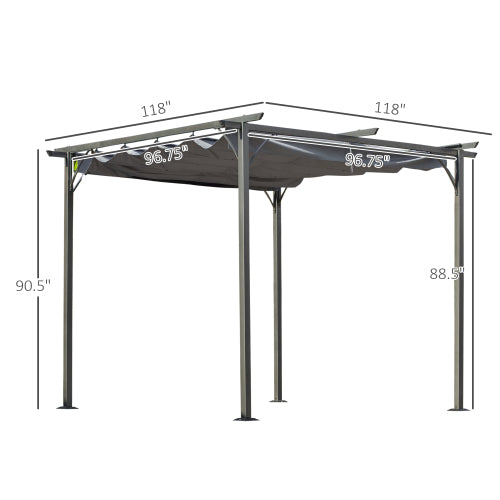 Metal Patio Shade Shelter,Outdoor Retractable Pergola Canopy,for Backyard,Porch Party,Garden