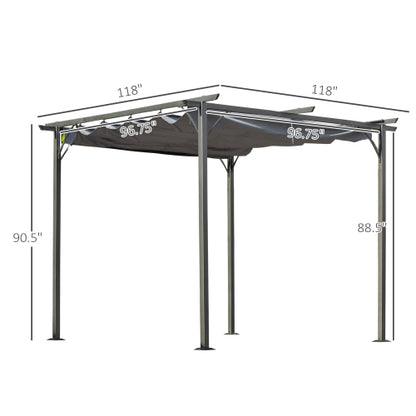 Metal Patio Shade Shelter,Outdoor Retractable Pergola Canopy,for Backyard,Porch Party,Garden
