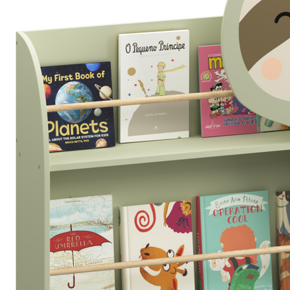 Sloth Kids Front Facing Bookshelf with 3-Tier Display Rack