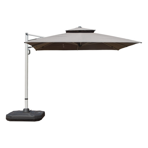 10'X10' Square Cantilever Umbrella with Center Pole, Gray (Base Not Included)
