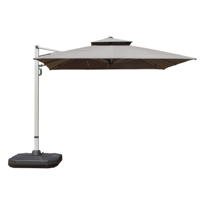 10'X10' Square Cantilever Umbrella with Center Pole, Gray (Base Not Included)