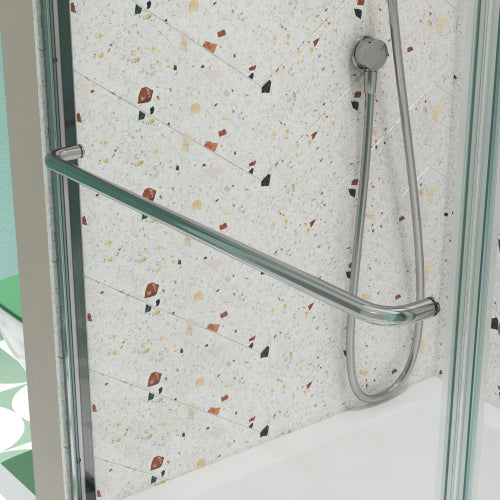 Bypass shower door, sliding door, with 1/4" tempered glass and Chromed finish 44-48"x70"