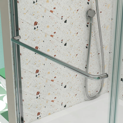 Bypass shower door, sliding door, with 1/4" tempered glass and Chromed finish 44-48"x70"