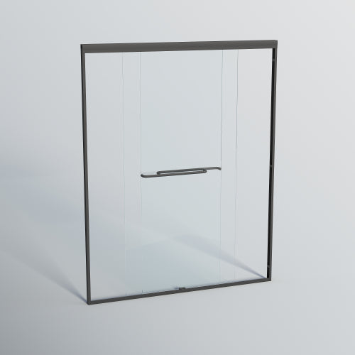 56-60 in. W x 72 in. H Double Sliding Shower Door, Semi-frameless Bypass Bathroom Sliding Door with 1/4" (6mm) Tempered Glass for Walk-in Shower, Matte Black 24D03-60MBX
