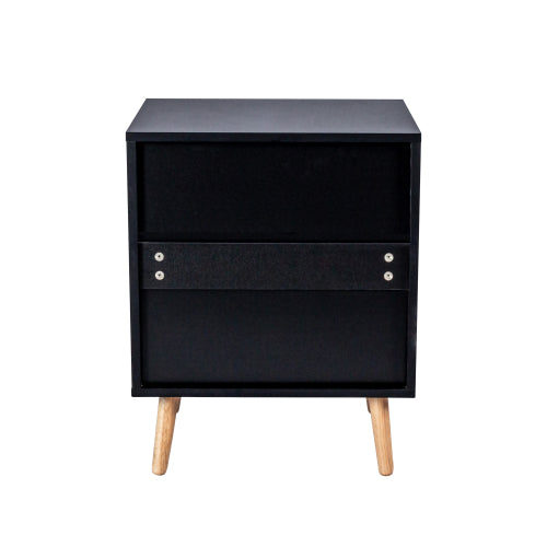 2-drawer Rattan Nightstand for Bedroom and Living Room, End Table, Side Table with 2 Hand Made Rattan Decorated Drawers