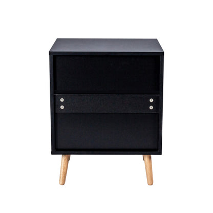 2-drawer Rattan Nightstand for Bedroom and Living Room, End Table, Side Table with 2 Hand Made Rattan Decorated Drawers