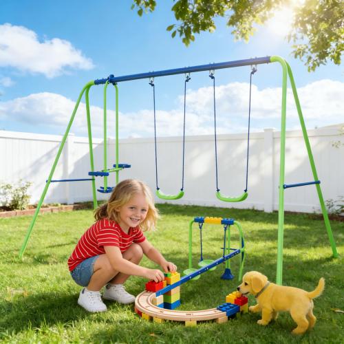 Outdoor Heavy Duty Swing Set,Metal Swing Set