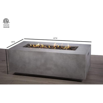 Concrete Propane/Natural Gas Fire Pit Table