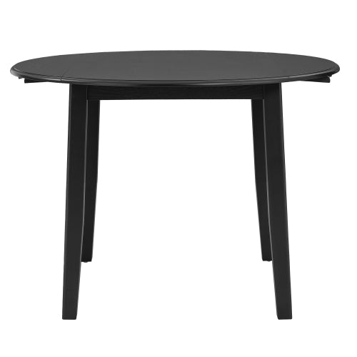 Extendable Round Dining Table for 2-4 People, Folding Wood Dining Table with Adjustable Size, Space-Saving Design for Small Apartments and Dining Areas - BLACK