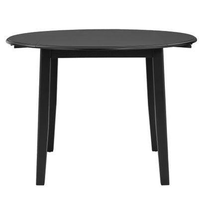 Extendable Round Dining Table for 2-4 People, Folding Wood Dining Table with Adjustable Size, Space-Saving Design for Small Apartments and Dining Areas - BLACK