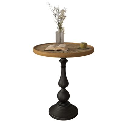 Round Pedestal Side Table, Vintage Style