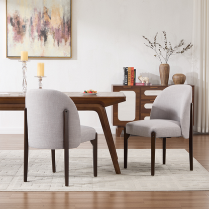 Wooden Dining Chairs Set of 2, Modern Fabric Upholstered Dining Room Chair Kitchen Chairs, Farmhouse Dinner Chair for Kitchen Dining Room