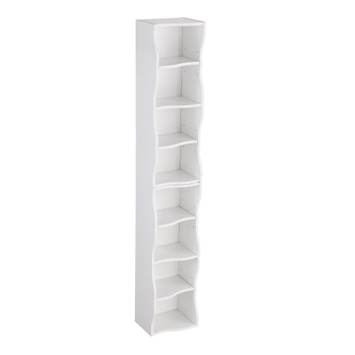 Ultra-Thin 8-Layer Wavy Border Bookshelf Detachable Combined Adjustable Shelf Home Office Storage Rack