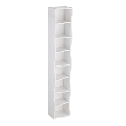 Ultra-Thin 8-Layer Wavy Border Bookshelf Detachable Combined Adjustable Shelf Home Office Storage Rack