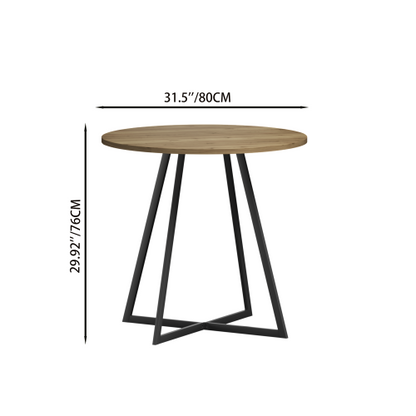 31.5 Inch Small Round Dining Table, Brown