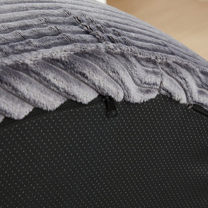 43 inch  Round Corduroy Single Lounge Chair, Minimalist Style with 3 Pillows