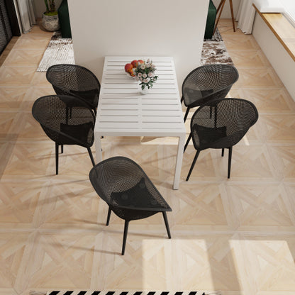 Holiday - 2-Pack Modern Lounge Chairs – Indoor/Outdoor All-Weather PP Plastic, Lightweight for Patio, Beach, Living Room (Warm Grey)