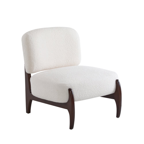 25.5inch Modern Boucle Lounge Chair with Solid Wood Frame, Soft and Durable Boucle Upholstery, Perfect for Living Room