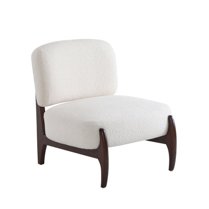 25.5inch Modern Boucle Lounge Chair with Solid Wood Frame, Soft and Durable Boucle Upholstery, Perfect for Living Room