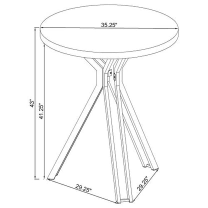 Dark Oak Round 35-inch Pub Height Bistro Bar Table