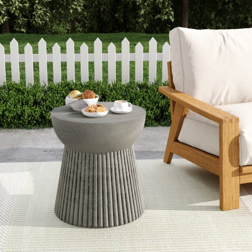 Outdoor LightWeight Concrete Side Table,Concrete Finish_N773P254300G