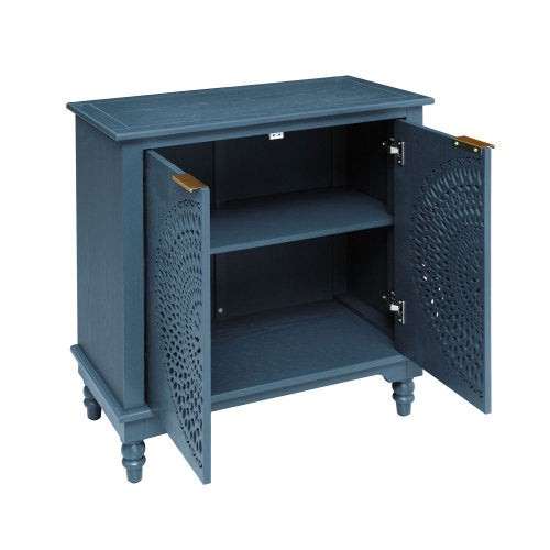 American style Hollow-Carved 2 Door Accent Cabinet Sideboard Buffet Storage Cabinet for Entryway Living Room Bedroom