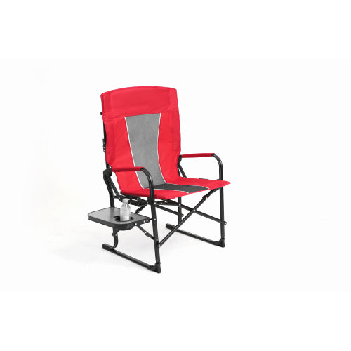 Camping Directors Chair, Heavy Duty,Oversized Portable Folding Chair with Side Table, Pocket for Beach, Fishing,Trip,Picnic,Lawn Red