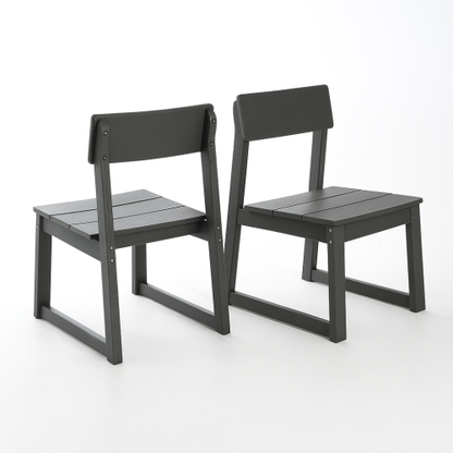 2-Pack Grey HDPE outdoor & garden backres Modernist Designt chairs