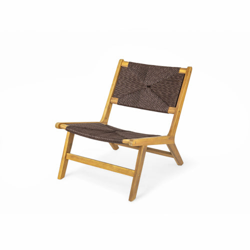 Acacia Wood Outdoor Armless Lounge Chair-Teak