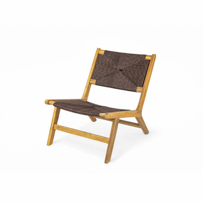 Acacia Wood Outdoor Armless Lounge Chair-Teak