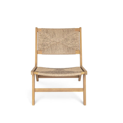 Acacia Wood Outdoor Armless Lounge Chair-Light Teak