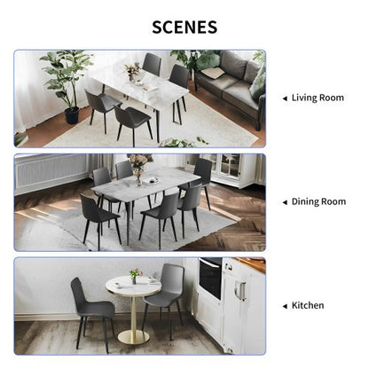 Upholstered Dining Chairs with Metal Legs, Set of 2, Gray