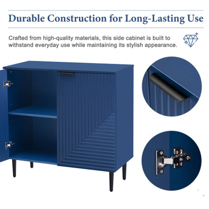 Modern Geometric Door Side Cabinet Home Accent Storage Cabinet With Metal Legs Adjustable Shelf & Anti-Tipping Device