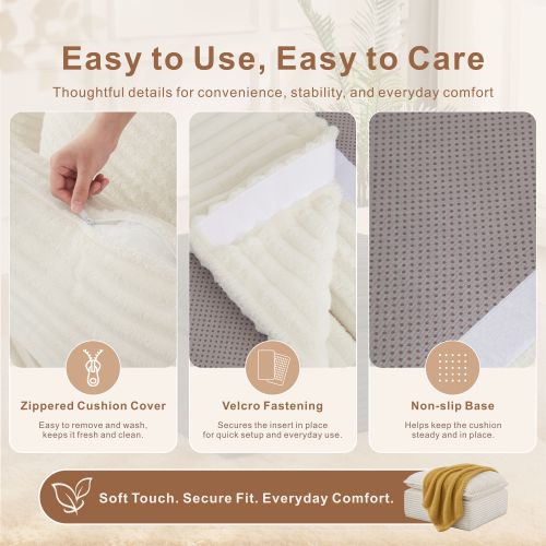 Square Vacuum Compressed Ottoman, No-Assembly High Density Foam Foot Stool, Fire Resistant Fabric for Small Apartment