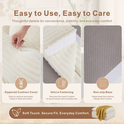 Square Vacuum Compressed Ottoman, No-Assembly High Density Foam Foot Stool, Fire Resistant Fabric for Small Apartment