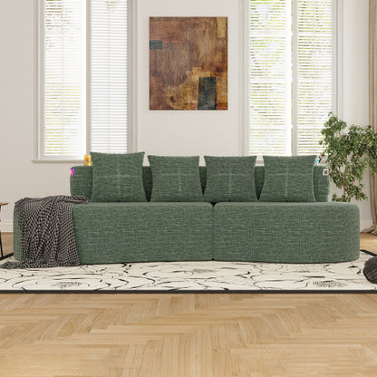 Modern Curved Sectional 3 Seat Minimalist Elegant Half Moon Sofa Compressed Modular Sectional Sofa for Living Room, Office, Apartment