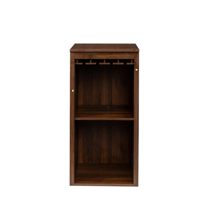 Brown walnut color modular wine bar Cabinet with Storage Shelves with Hutch for Dining Room