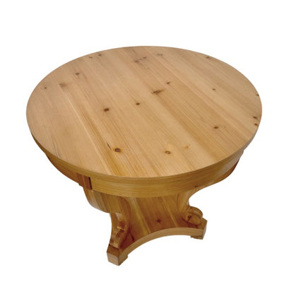 Farmhouse Round Side Table with Storage Drawers Small Dining Accent Table
