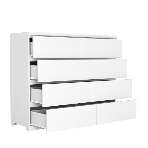 8 Drawers Dresser for Bedroom, Wood Bedroom Dresser Modern Drawer Chest, 8 Chest of Drawer, Tall Dresser for Closet, Dressers Organizer for Living Room, Closet, White