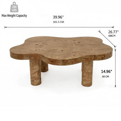 40inch  Burl Wood Cloud Coffee Table, Natural