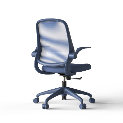 Ergonomic Color Office Chair 300lb (About 149.7kg), Home Office, Mesh Back, Integrated Molded Foam, Comfortable Sitting, Flipping Armrest, Fireproof, Rotating, Lifting Multifunctional Chair (Blue)