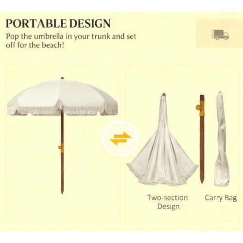 Portable Outdoor Umbrella,Beach Umbrella,Vent,Ruffles,Carry Bag,for Outdoor