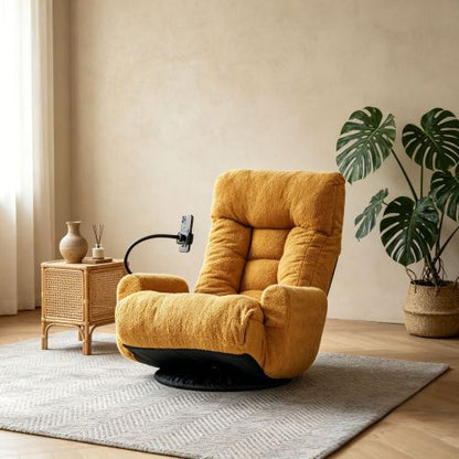 5-Angle Adjustable 360 degree  Rotatable Leisure Sofa Chair with Phone Holder