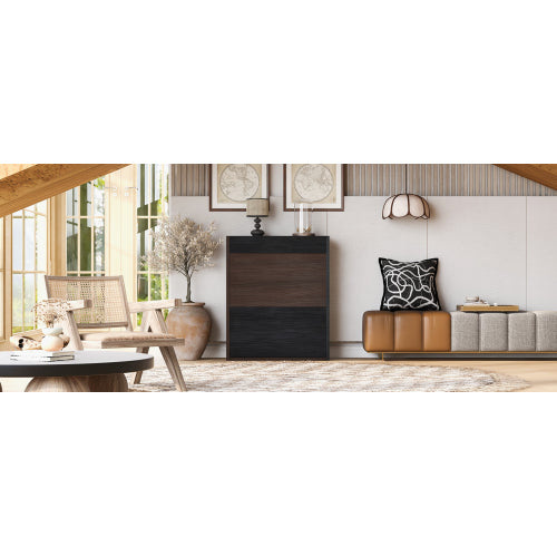32.5 inch-58.8 inchW 40 inchH Multifuctional Storage Cabinet, Buffet Sideboard Cabinet with Drawer, Corner Cabinet for 44 inchH Window decor, Livingroom, Hallway, Entryway, Kitchen & Office  - Black & Walnut